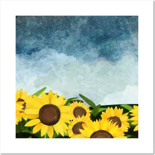 Sunflower Field Posters and Art